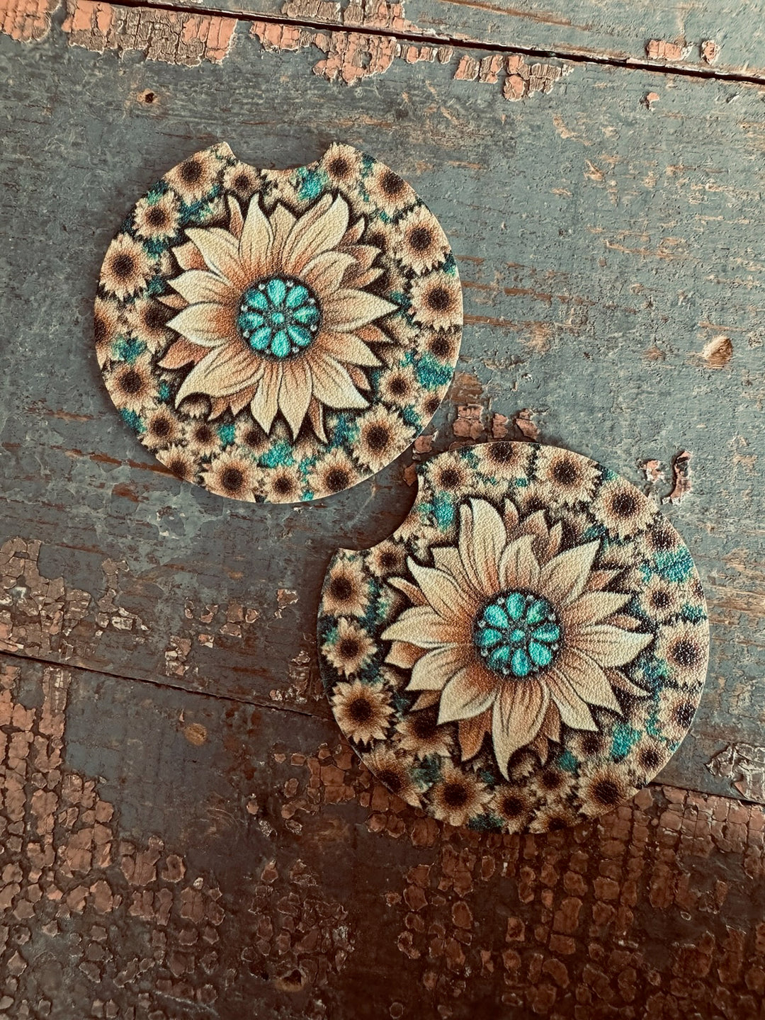 SUNFLOWER CAR COASTERS