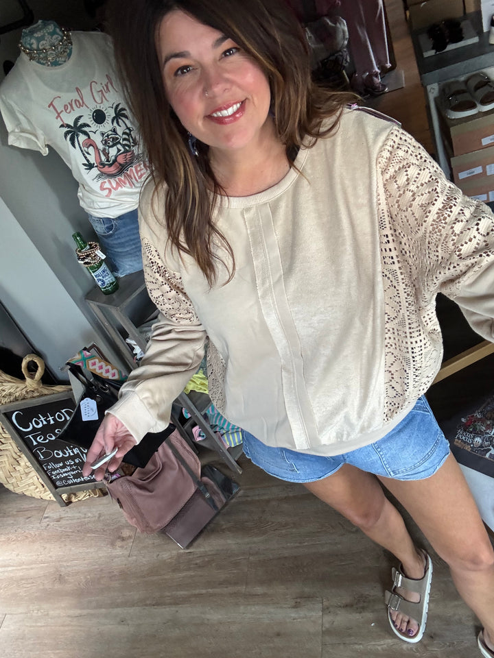 LACE & LATTE SWEATSHIRT