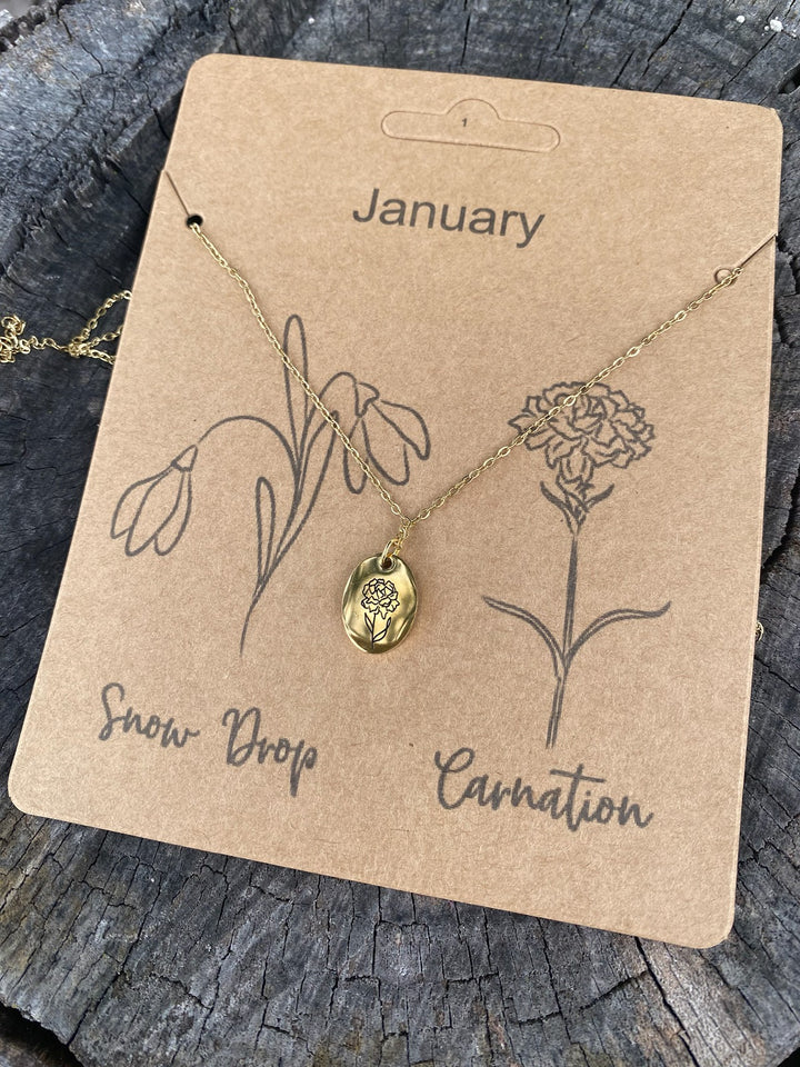 BIRTH MONTH FLOWER NECKLACE