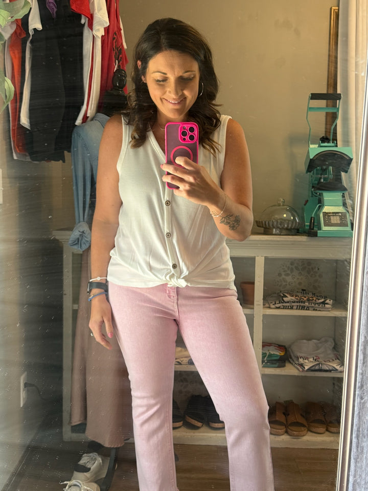 BUTTONED BREEZE TANK