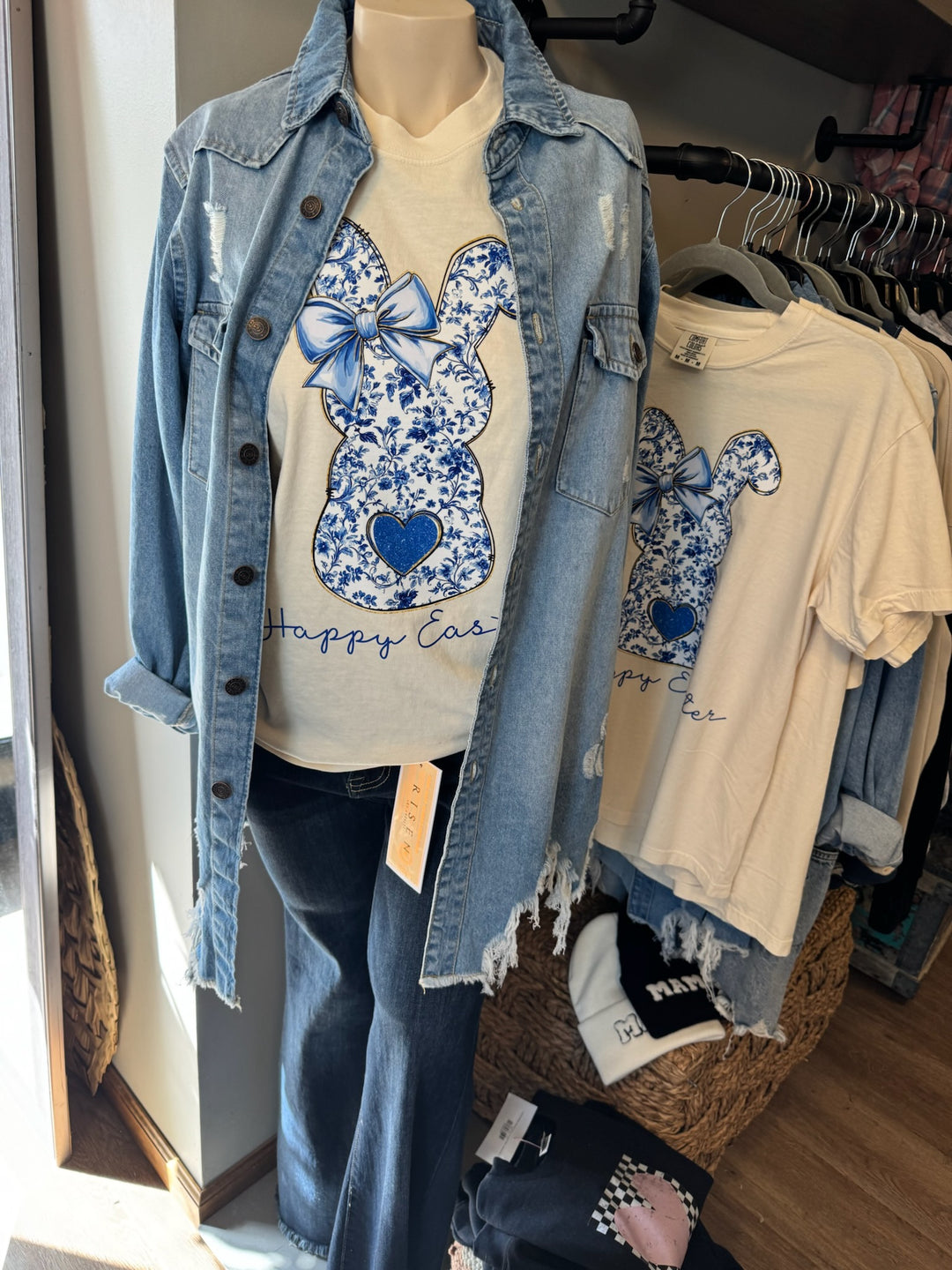 HAPPY EASTER BLUE BUNNY TEE