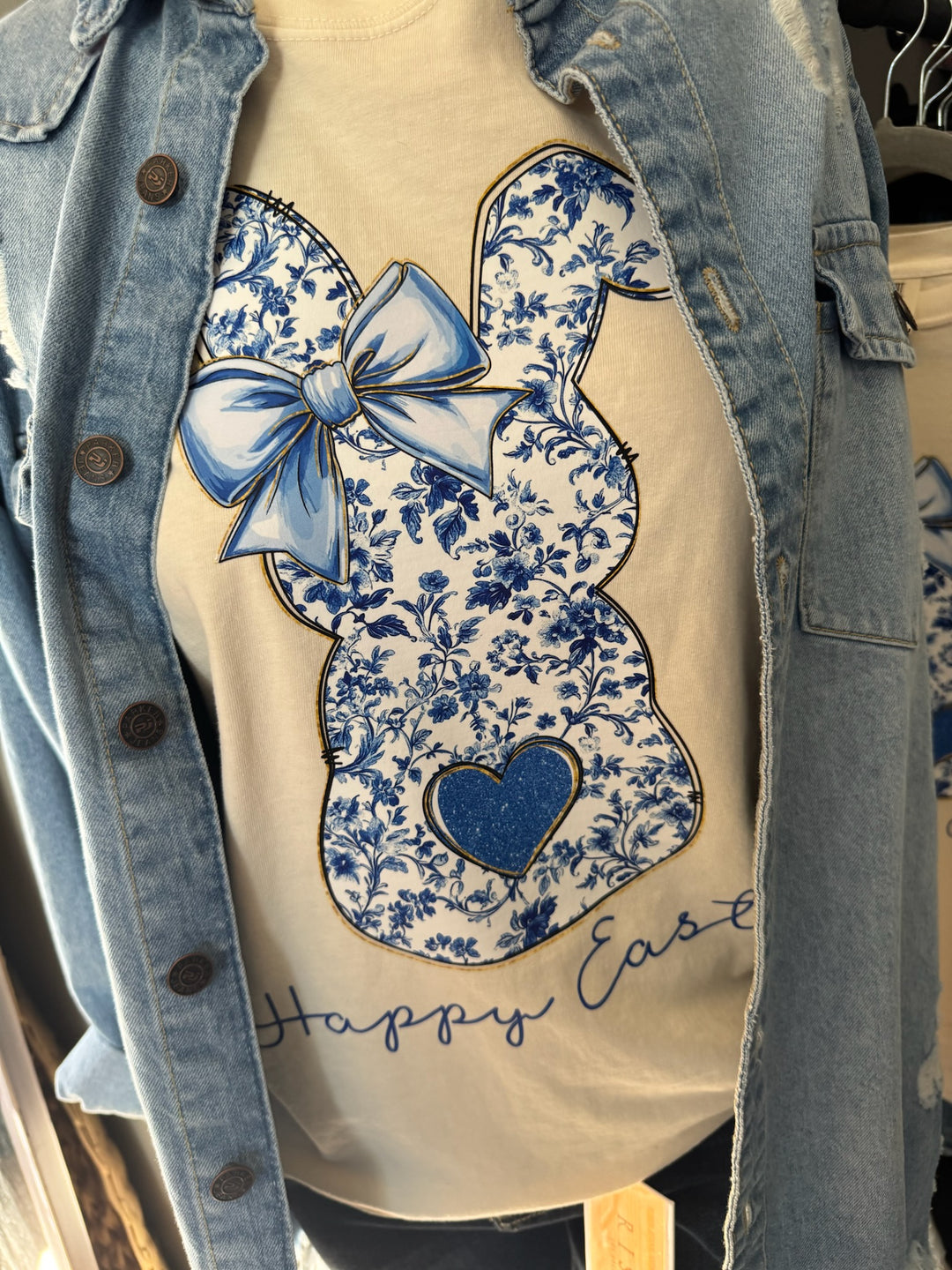 HAPPY EASTER BLUE BUNNY TEE