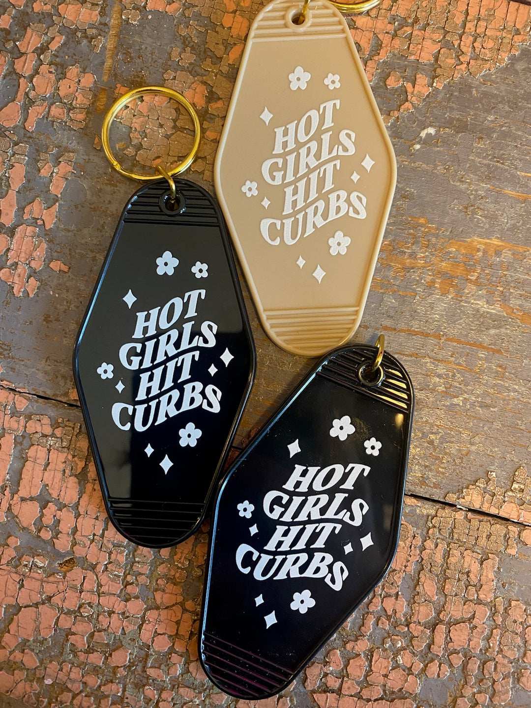 HOT GIRLS HIT CURBS KEYCHAIN