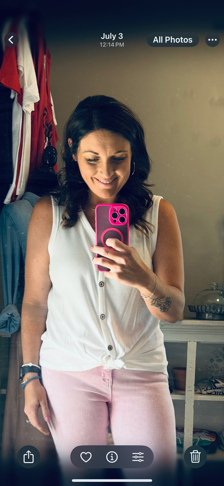 BUTTONED BREEZE TANK