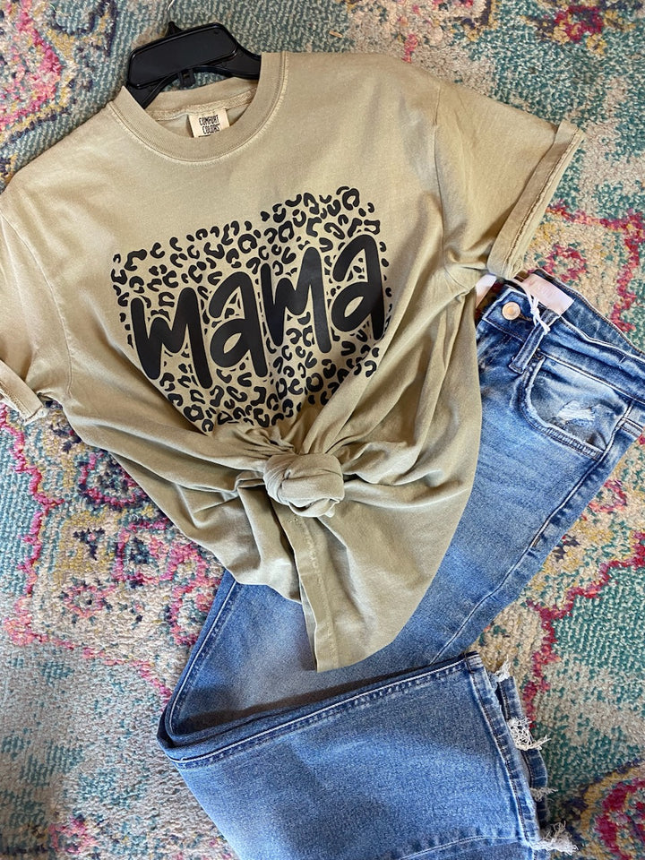 KHAKI CHEETAH MAMA TEE