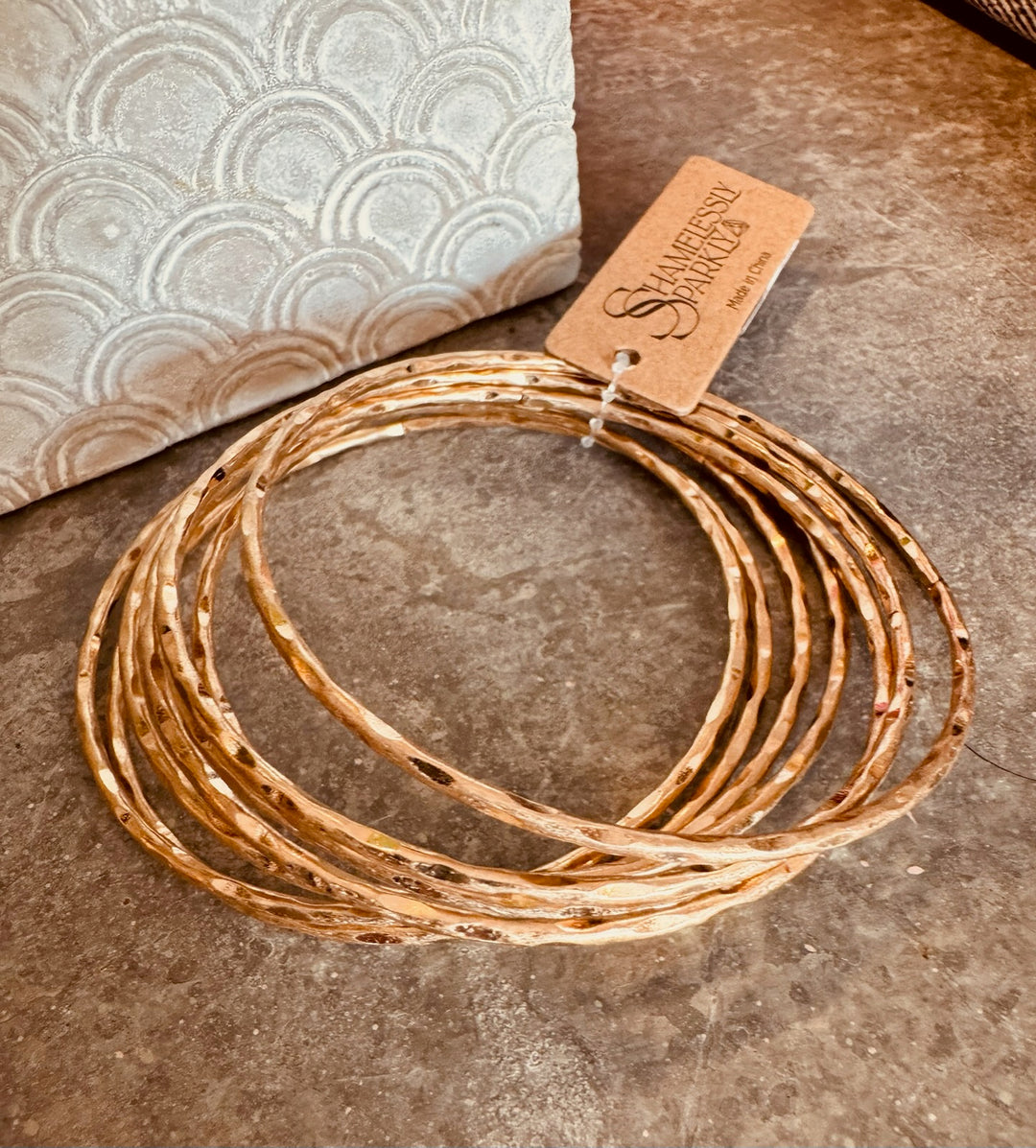 GOLD HAMMERED BANGLES