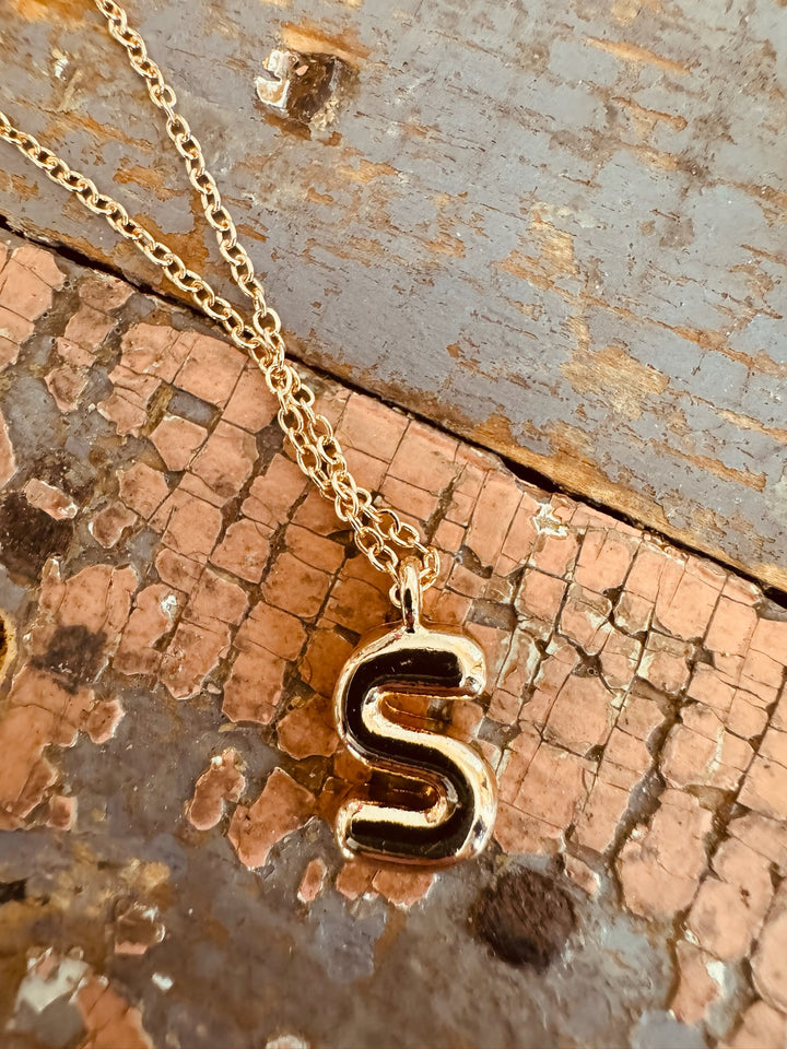 BUBBLE INITIAL NECKLACE