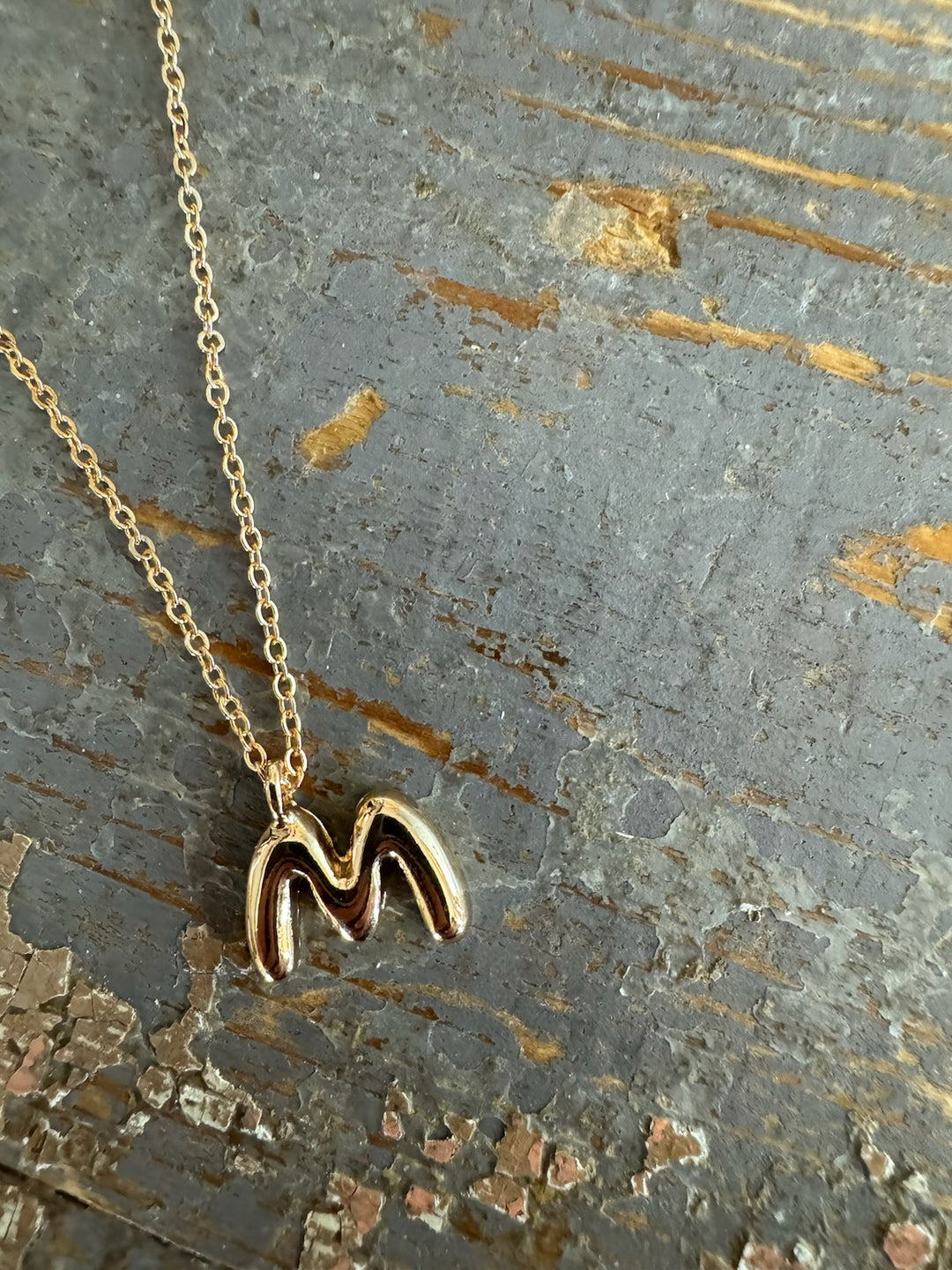 BUBBLE INITIAL NECKLACE