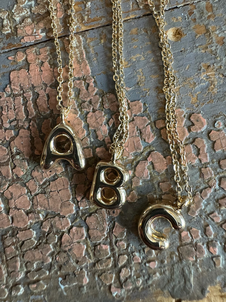 BUBBLE INITIAL NECKLACE