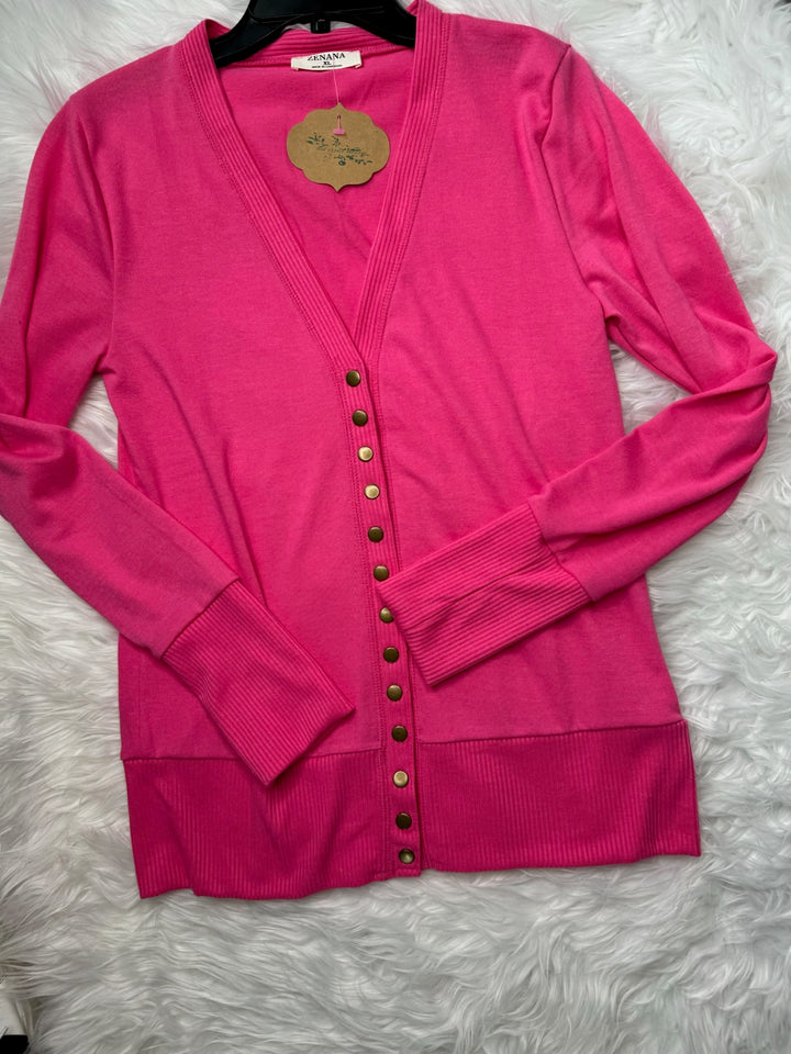 SNAP CARDI FUCHSIA