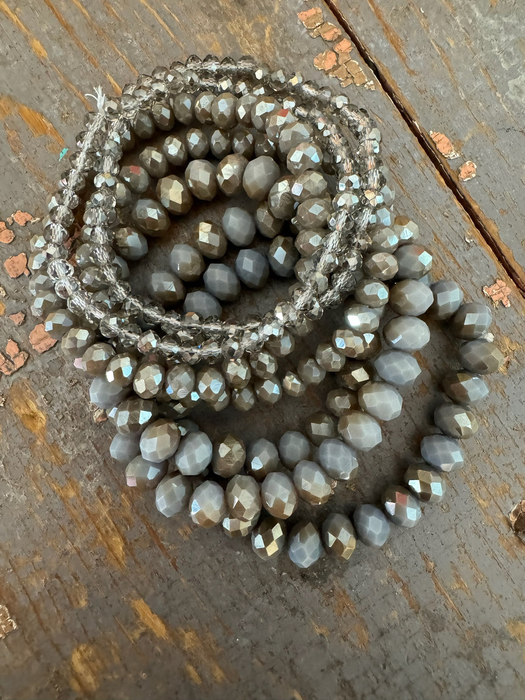 GUNMETAL & GLITZ BEADED BRACELET