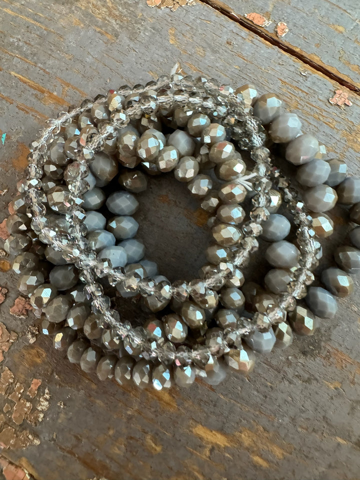 GUNMETAL & GLITZ BEADED BRACELET