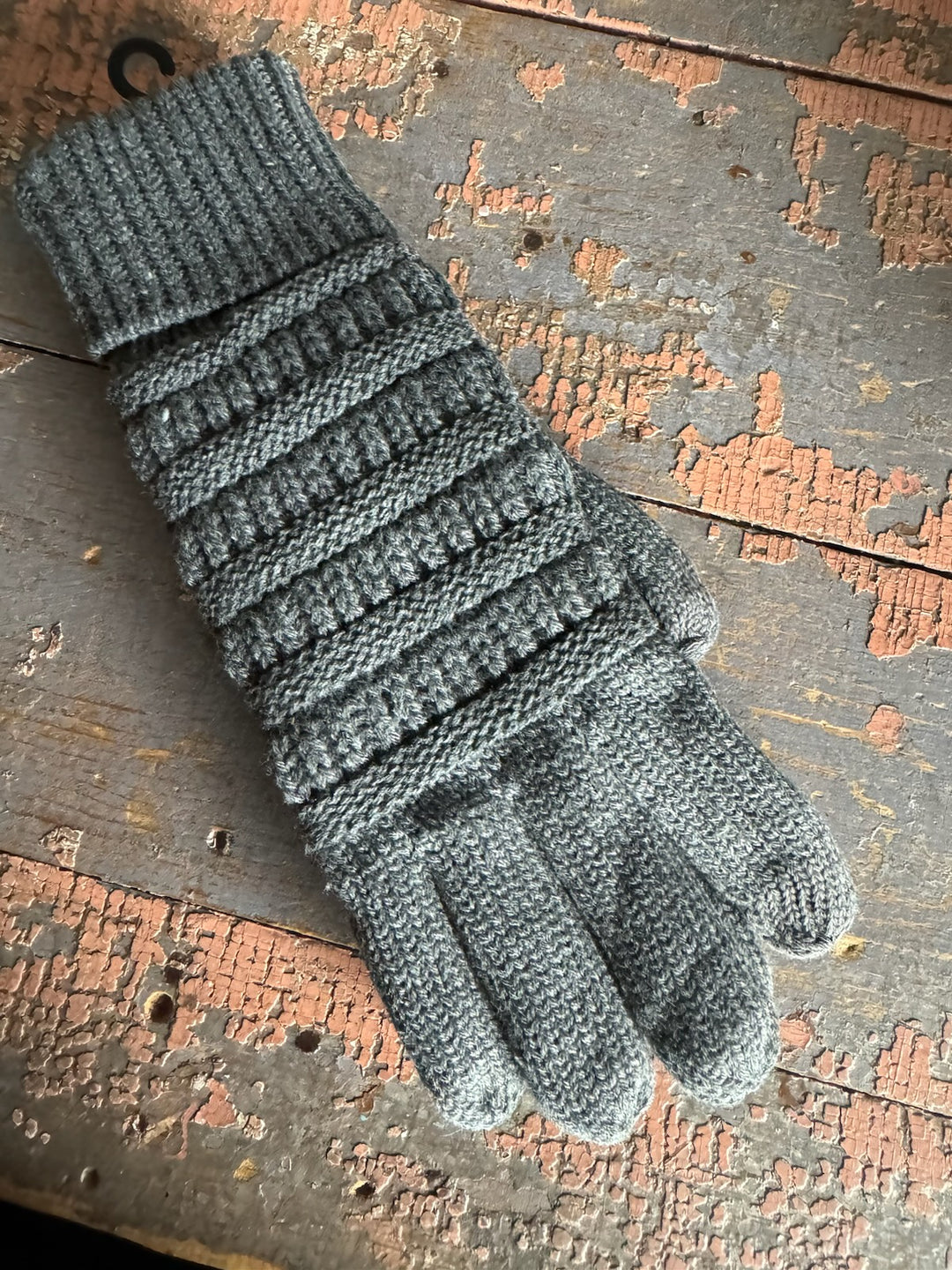 CC LINED TOUCH GLOVES GRAY