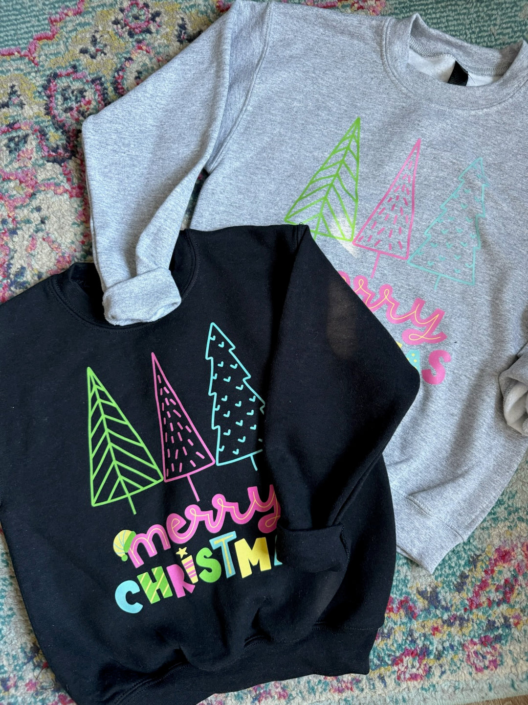 NEON MERRY CHRISTMAS KIDS CREWNECK PRE-ORDER