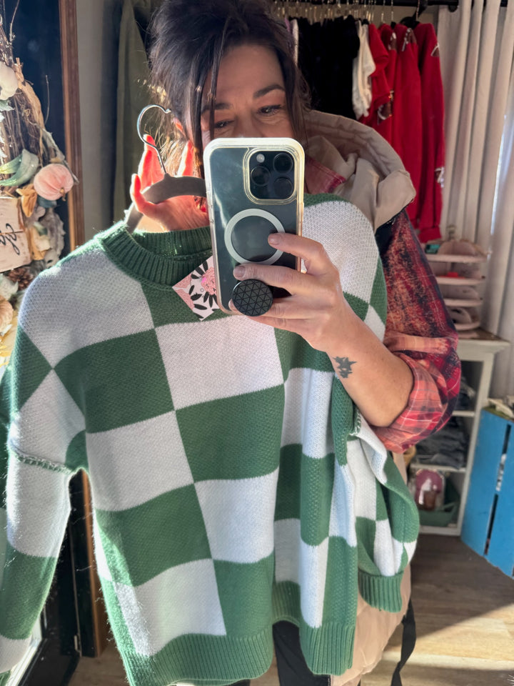 CHECKED OUT SWEATER
