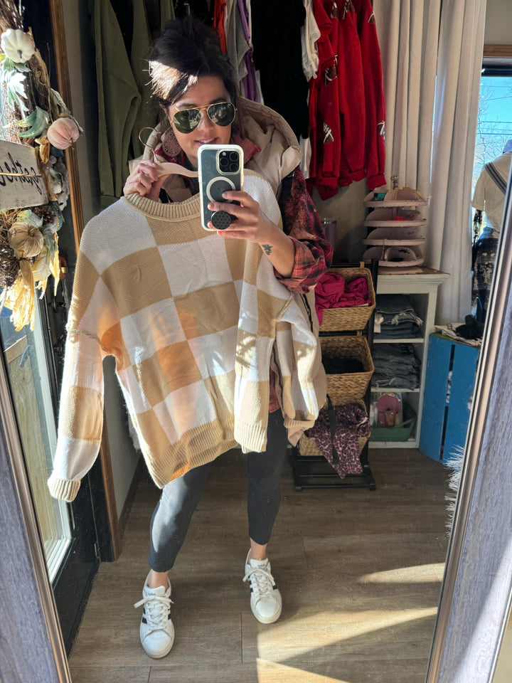 CHECKED OUT SWEATER