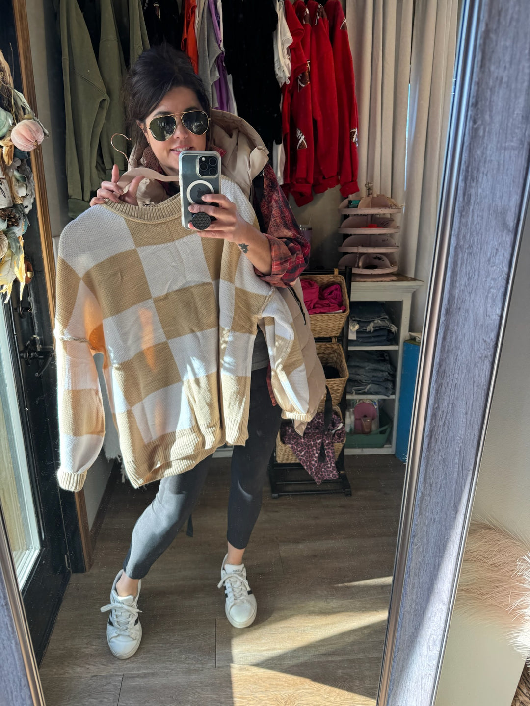 CHECKED OUT SWEATER