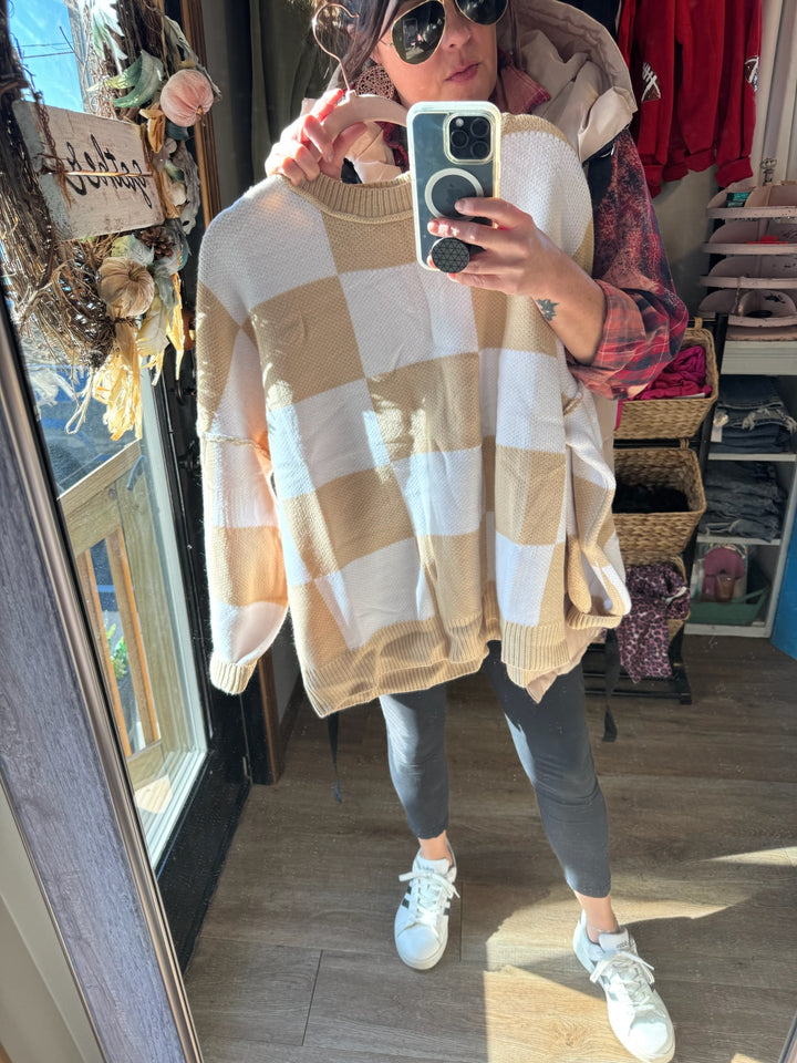 CHECKED OUT SWEATER