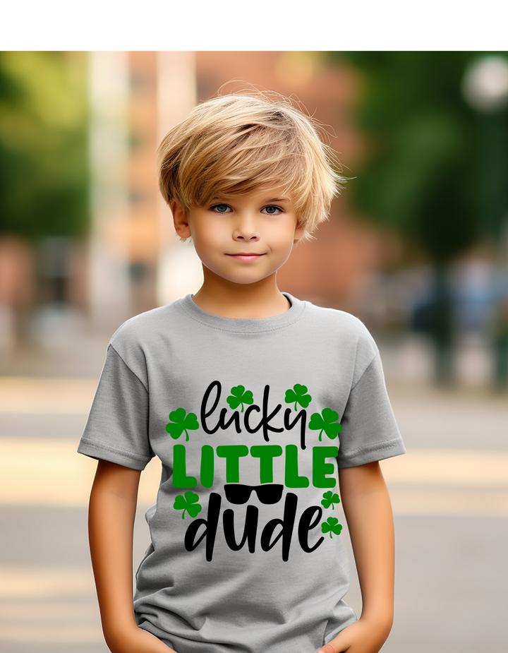 LUCKY LITTLE DUDE KIDS CREW/TEE