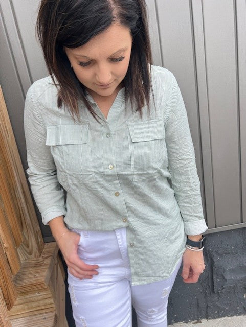 SALT & SAGE BUTTON DOWN