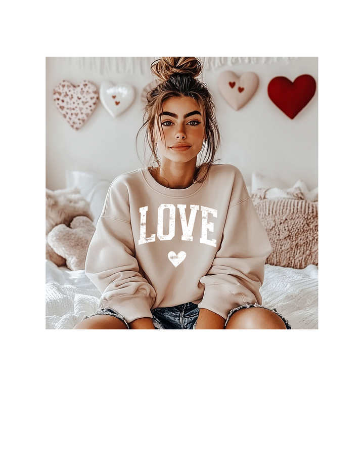 LOVE IN WHITE VDAY ADULT CREWNECK PRE-ORDER