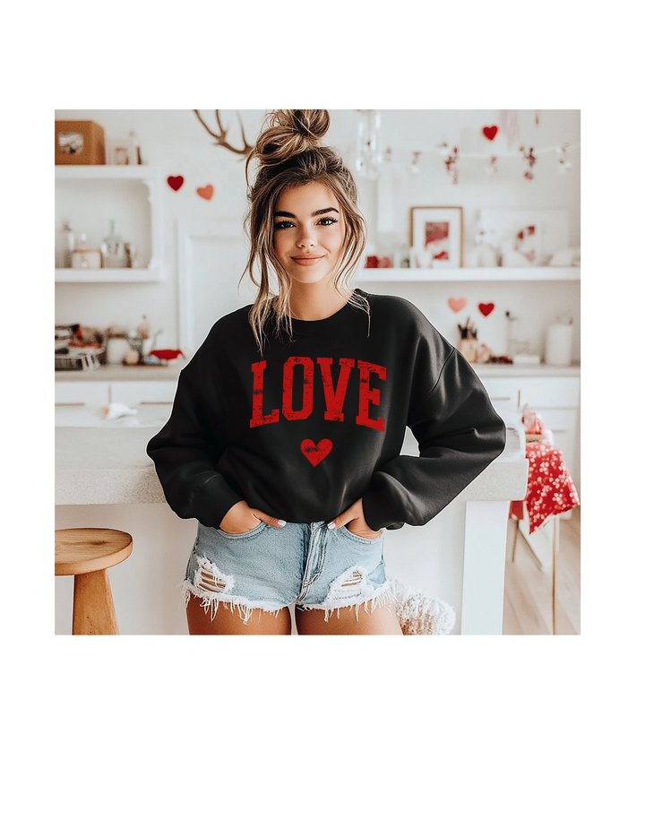 LOVE IN RED VDAY ADULT CREWNECK PRE-ORDER