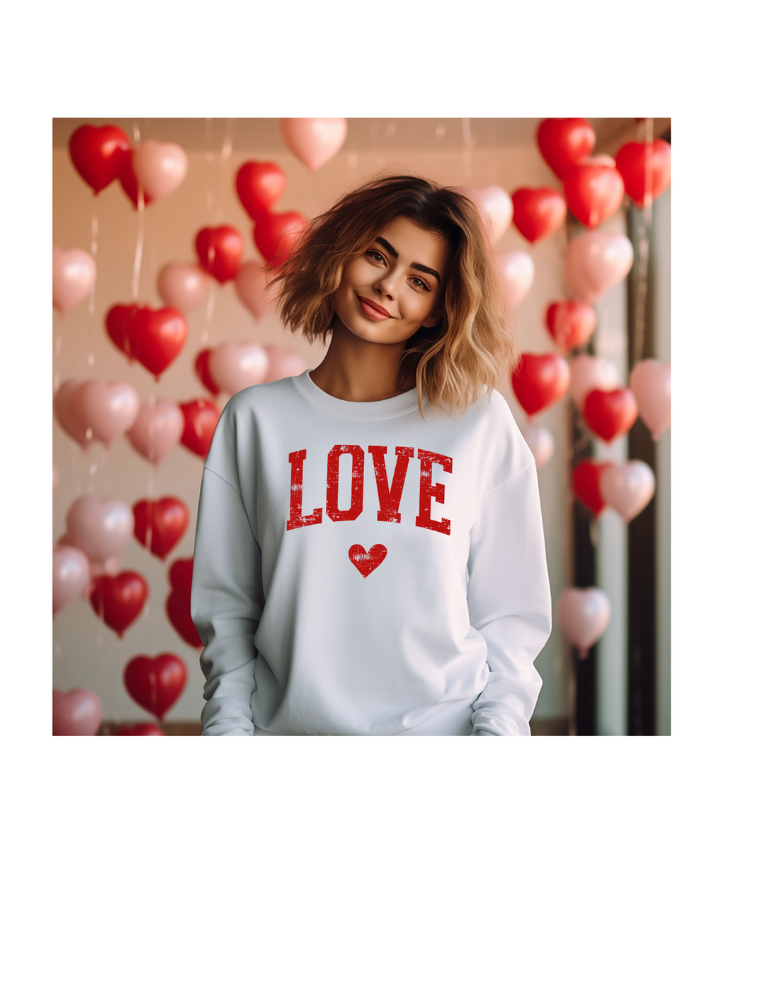 LOVE IN RED VDAY ADULT CREWNECK PRE-ORDER